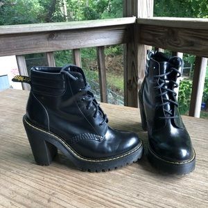 Dr Marten Persephone black combat heels